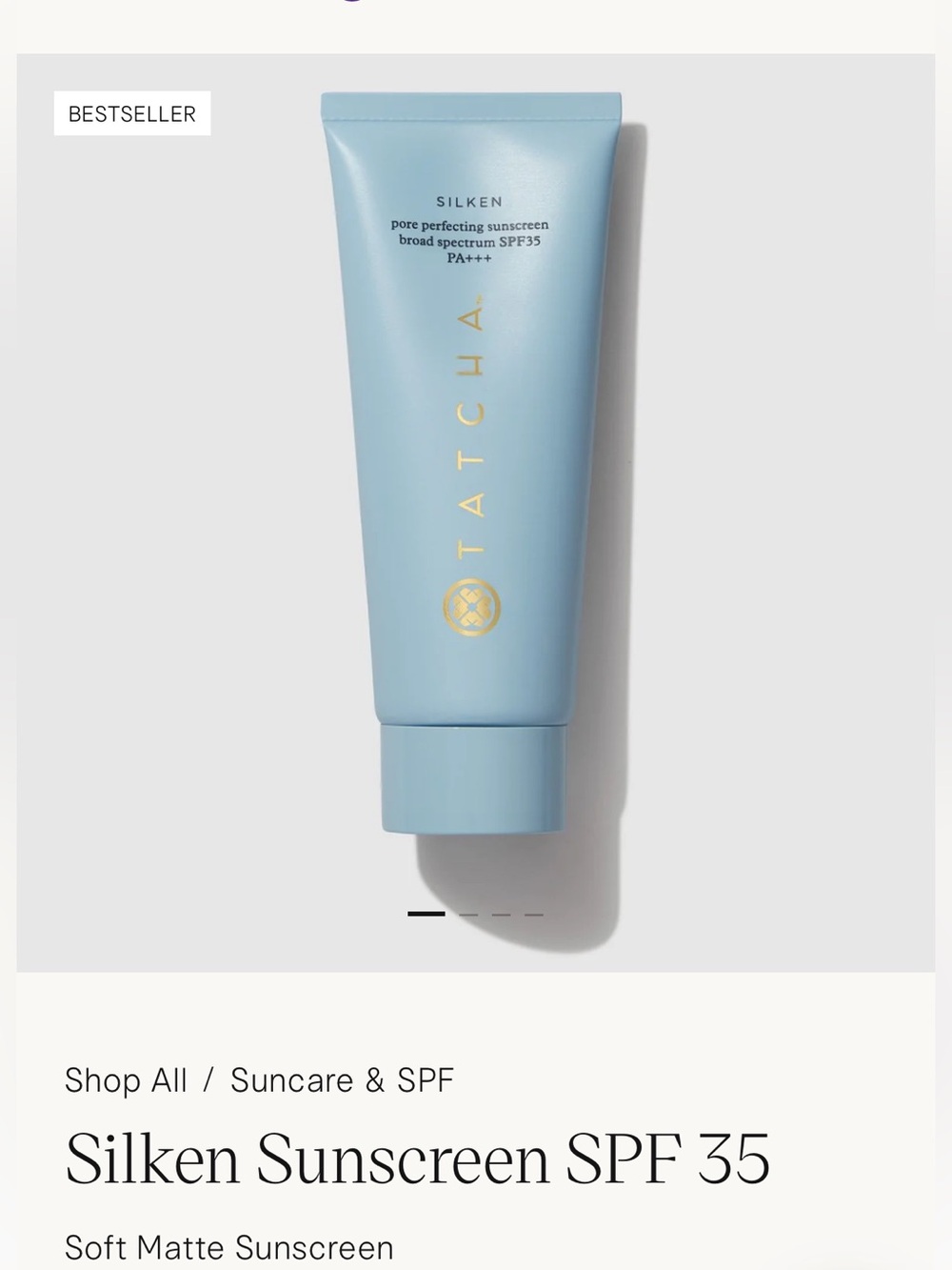 Tatcha Silken Sunscreen SPF 35 - Soft Matte Hydrating Sunscreen